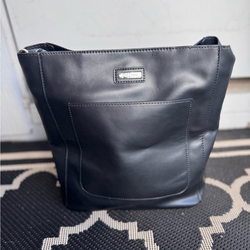 Yani j'adore Black Faux Leather Shoulder Bag New